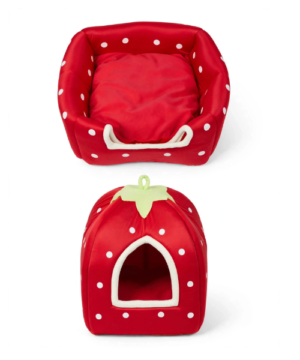 PawsPillow Strawberry Bed Cum House for Cat by pawspillow