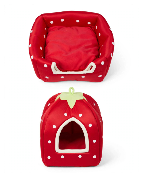 PawsPillow Strawberry Bed Cum House for Cat by pawspillow