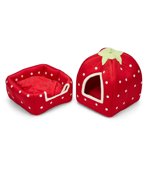 PawsPillow Strawberry Bed Cum House for Cat by pawspillow