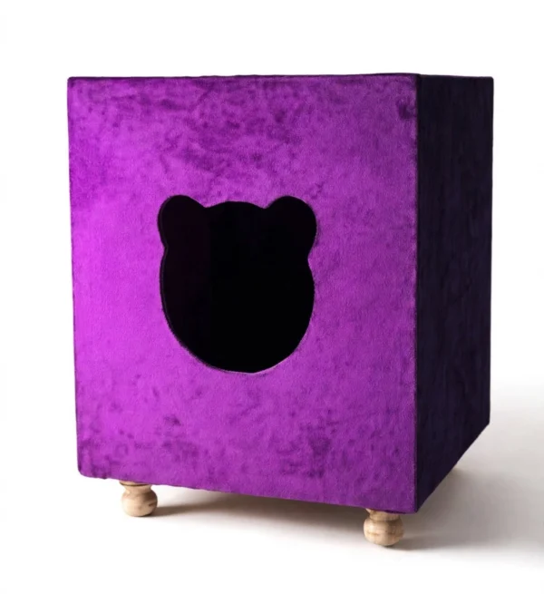 purple_velvet_cat_house PawsPillow Wooden Cat House