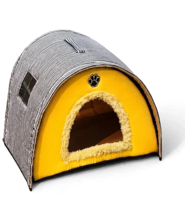 yellow_grey_igloo_tent PawsPillow Pet Tent